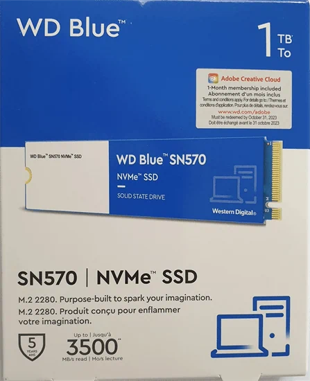 כונן Western Digital WD Blue SN570 NVMe M.2 SSD 1TB SSD